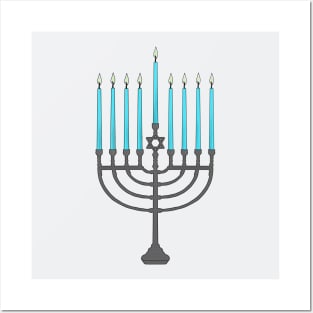 Menorah Chanukiah Jewish Holiday of Hanukkah Posters and Art